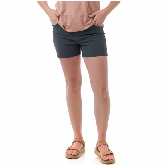 Flylow Life Short Womens Sz 12 Green Gray UPF 50+ Hiking Activewear Stretch $75 - Picture 2 of 16